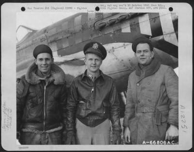 Thumbnail for Fighter > Capt. Dempsey And Ground Crew Of A North American P-51 "Mustang" Of The 20Th Fighter Group At An Airbase In England.