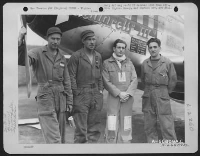 Thumbnail for Fighter > Lt. D.A. Beschan, Pilot, And Ground Crew Beside The North American P-51 Mustang 'Wildarclif Iii' Of The 20Th Fighter Group In England.