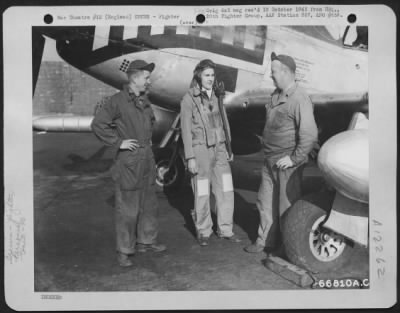 Thumbnail for Fighter > Lt. Dufresne, Pilot, And Ground Crew Of The North American P-51 Mustang "Mustang" Of The 20Th Fighter Group In England.