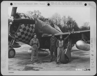Fighter > Lt. Perpente And His Ground Crew Pose Beside Their Republic P-47 "Fran" Of The 351St Fighter Squadron, 353Rd Fighter Group, Somewhere In England.