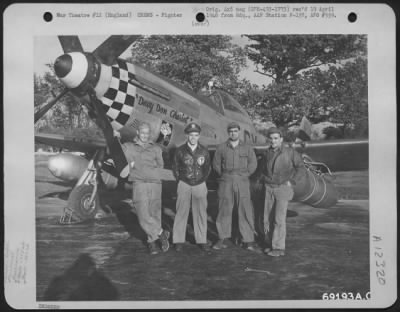 Thumbnail for Fighter > Captain G.S. Burlingame And His Ground Crew Of The 352Nd Fighter Squadron, 353Rd Fighter Group, Poses Beside Their North American P-51 "Davy Don Chariot" At An Airbase In England.