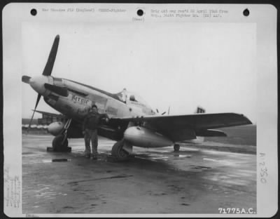 Fighter > Lt. William P. Hess Of The 364Th Fighter Group, Poses Beside His North American P-51 'Bergie Iii' At An 8Th Air Force Base In England.  15 December 1944.