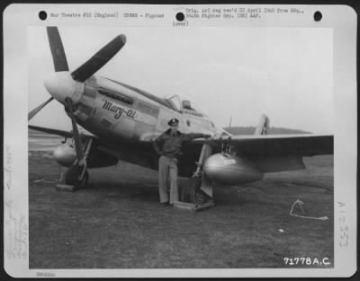 Thumbnail for Fighter > Lt. Robert M. Mckibben, 385Th Fighter Squadron, 364Th Fighter Group, 67Th Fighter Wing, Stands Beside His North American P-51 'Mary-Al' At An 8Th Air Force Base In England.  17 December 1944.