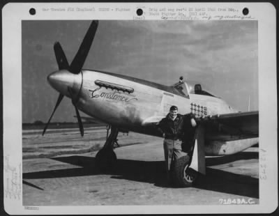 Thumbnail for Fighter > Lt. Colonel G.F. Ceuleers Of The 364Th Fighter Group, 67Th Fighter Wing, Poses By The North American P-51 'Constance' At 8Th Air Force Station F-375, Honnington, England.  23 April 1945.