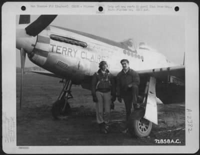 Thumbnail for Fighter > Lt. Fowle, Pilot, Talks To His Crew Chief As They Stand Beside The North American P-51 'Terry Claire Iii' Of The 364Th Fighter Group, 67Th Fighter Wing, At 8Th Air Force Station F-375, Honnington, England.  31 December 1944.