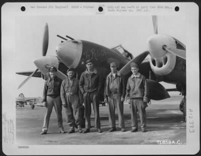 Thumbnail for Fighter > Lt. Marvin W. Glasgow, Pilot, And Ground Crew Of The 364Th Fighter Group, 67Th Fighter Wing, Pose Beside The Lockheed P-38 'The Rebel Kids' At The 8Th Air Force Station F-375, Honnington, England.  11 May 1944.