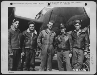 Thumbnail for Fighter > Lt. Miller And Ground Crew Pose Beside A Lockheed P-38 Of The 364Th Fighter Group, 67Th Fighter Wing At 8Th Air Force Station F-375, Honnington, England.  20 April 1944.