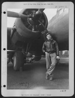 Thumbnail for Ground > Master Sgt. Robert Dalton Of Reading, Pa., Has Named His Engine Of Boeing B-17 'Denise' After His Best Girl Back Home.  Sorry, But It'S True, Denise Will Never Receive From Dalton One-Half Of The Loving Care That Her Engine Namesake Does.