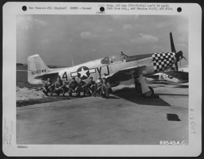 Thumbnail for Ground > Repair Crew Of The 353Rd Fighter Group Pose Beside A North American P-51 "Mustang" At Their Base In England.  4 September 1944.