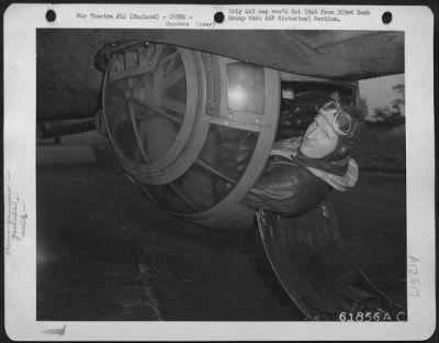 Thumbnail for Gunner > Ball Turret Gunner On The Boeing B-17 "Flying Fortress" Hell'S Angels.  303Rd Bomb Group, England.  6 June 1943.