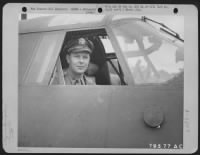 Thumbnail for Capt. Frank Kappeler, Navigator From Alameda, California, Is Shown In His Plane Before Take-Off For A Mission From His Base At Colne, England.  He Is A Member Of The 323Rd Bomb Group.  21 July 1943. - Page 1