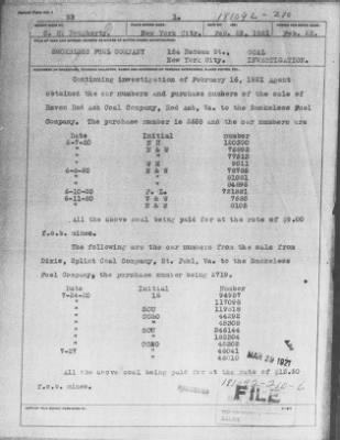 Thumbnail for Bureau Section Files, 1909-21 > COAL INVESTIGATION. (#181092-210)