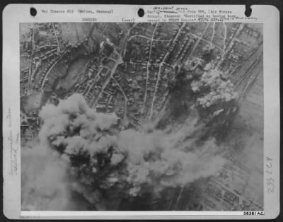 Thumbnail for Consolidated > The U.S. 8th AF joined the other Allied Air Forces, on Thursday, 22 February 1945, in a simultaneous attack of huge proportion against communications lines at key points throughout Germany. The heavy bombers flew lower than usual to increase accuracy