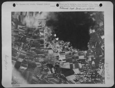 Thumbnail for Consolidated > Synthetic oil plant of Braunkohle-Benzin A.G. at Zietz, Germany. During attack by 8th Air Force 28 May 1944.