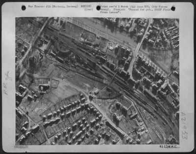 Consolidated > The Freight Jammed Railroad Yard At Marburg, Germany, Before Martin B-26 Marauders Attacked The Important Rail Artery Feb. 22 1945.