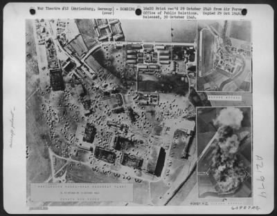 Consolidated > Focke-Wulf Assembly Plant At Marienburg, Germany, Before - During - And After Boeing B-17 Flying Fortresses Attack On 9 Oct. 1943.  8Th Af.