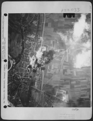 Consolidated > Bombs Dropped By Planes Of The 456Th Bomb Group, 744Th Bomb Squadron On 19 March 1945 Wreak Devastation On The Marshalling Yards At Muhldorf, Germany.
