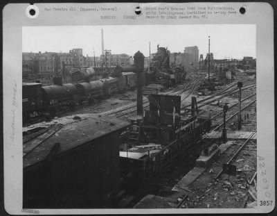 Consolidated > The Devastated Marshalling Yards At Munster, Germany, Show What Caused The Halt In Germany Supply Lines.