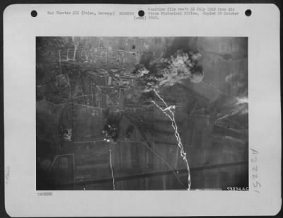 Thumbnail for Consolidated > Bombs Burst On The Target At Peine, Germany, On 22 Feb. 1945.