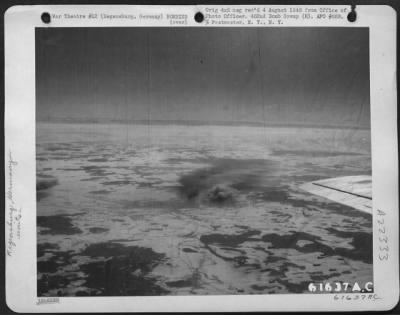 Thumbnail for Consolidated > With Installations Burning Fiercely, This Is The Picture Presented At Regensburg, Germany During Attack On 25 Feb 1944 By Boeing B-17 Flying Fortresses Of The 452Nd Bomb Group, 8Th Af.  Taken By S/Sgt. F. Ferreri.