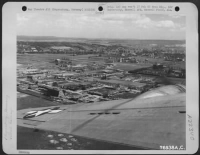 Consolidated > Aerial View Of Regensburg Prufenning Aircraft Factory At Regensburg, Germany, Showing Bomb Damage Resulting From Allied Air Attacks.