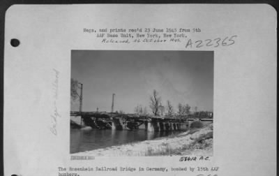 Thumbnail for Consolidated > The Rosenheim Railroad Bridge In Germany, Bombed By 15Th Aaf Bombers.