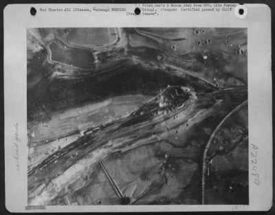 Consolidated > The Effectiveness Of The 500 Plane Assault By 9Th Bombardment Division Medium, Light And Attack Bombers Against 80 Enemy Rail Targets The Day Preceding The 1St And 9Th Army Offensives May Be Judged By A Study Of This Reconnaissance Photo Of The Simmern Ra