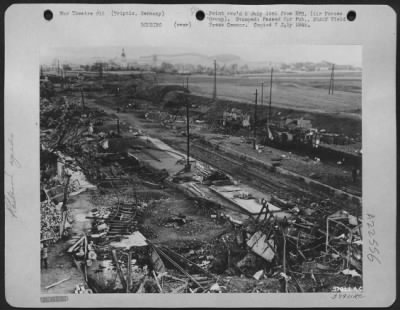 Consolidated > The Job Of Returning Germany'S Railways To Their Former State Of Serviceability Presents A Huge Task For Allied Occupation Forces As Shown Here In A View Of Damage In The Southern End Of The Triptis Marshalling Yard, Rendered Unservicable By 9Th Af Div. M