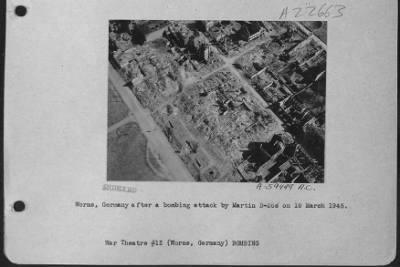 Consolidated > Worms, Germany After A Bombing Attack By Martin B-26S On 18 March 1945.
