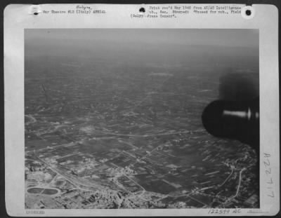 Thumbnail for Consolidated > Aerial View Of Bologna Looking North Towards The Po River.  Constant Aerial Pounding Preceding The 5Th Army Jump Off Towards Northern Italy, And Now Maap Planes Of The 12Th Af Are On A Field Day Harrying The Retreating Enemy Relentlessly.