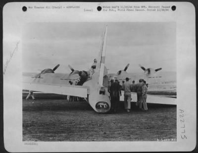 Thumbnail for Consolidated > ITALY--The waist section blasted apart by enemy flak, this 15th AAF Flying Fortress (Boeing B-17) limped to its home base 600 miles away. Skillful piloting together with a cool-thinking crew resulted in this safe and happy landing.