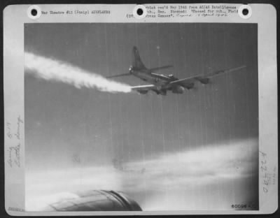 Thumbnail for Consolidated > During The Raid On The Marshalling Yards At Fortezza, Italy, On 20 April 1945, This Boeing B-17 "Flying Fortress" Of The 15Th Af Was Hit By Flak And Caught Fire.  One Of The Greatest Flak Gun Concentrations Was Massed In Northern Italy Before The Germans