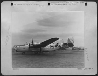 Thumbnail for Consolidated > Lt. Bernard L. Ball, Rfd #1, Kawcity, Oklahoma, While Flying A Consolidated B-24 Liberator Bomber Of The 15Th Af, Based In Italy, On A Pinpoint Bombing Mission To Destroy A Bridge In Yugoslavia, Received Direct Flak Burst In The Waist Section Forward.  Th