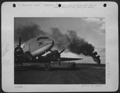 Thumbnail for Consolidated > Two Douglas C-47S Assigned To The Air Crew Rescue Unit Were About To Set Out From An Airfield In Italy To Yugoslavia To Evacuate American Airmen And Allied Personnel When Another Plane, Loaded With Mortar Shells, Skidded Down The Runway, And Exploded.  Th