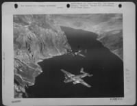 Thumbnail for 12Th Af North American B-25 Mitchell Bombers In 'Battle Of The Brenner' Cross A Section Of Lake Garda In Northern Italy While Enroute To A Rail Bridge Target On The Important Brenner Pass Line. - Page 1