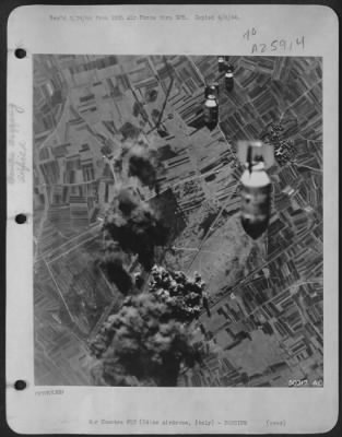 Consolidated > As more bombs go down, the intensity of the attack on the hangars and administration area of the Udine Airdrome builds up.