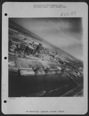 Thumbnail for Consolidated > Aerial view of oil refinery plant at Ijmuiden, Holland.