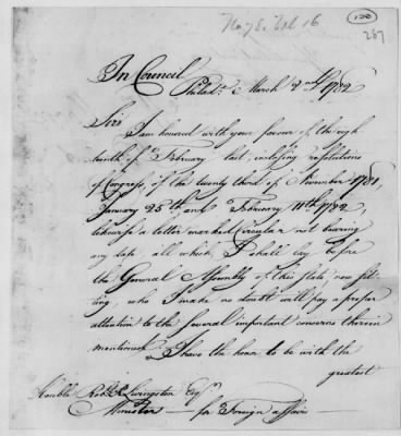 Misc Ltrs to Congress 1775-89 > M (Vol 16)