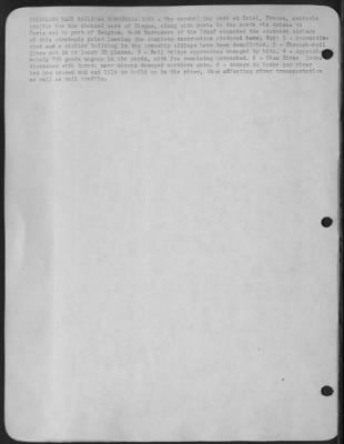 Creil > CRIPPLING NAZI RAILROAD COMMUNICATIONS-The marshalling yard at Criel, France, controls traffic for the channel port of Dieppe, along with ports to the north via Amiens to Paris and to part of Belgium. B-26 Marauders of the USAAF attacked