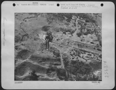 Thumbnail for Hyeres > Heavy gun emplacements of the enemy near Hyeres, East of Toulon, France were plastered by medium and fighter bombers of the Tactical Air Force, clearing the way for Allied troops who landed on the Southern coast on "D" day of operations uppercut.