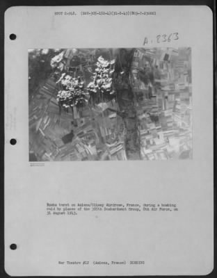 Thumbnail for Amiens > Bombs Burst On Amiens/Glissy Airdrome, France, During A Bombing Raid By Planes Of The 305Th Bombardment Group, 8Th Air Force, On 31 August 1943.