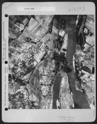 Thumbnail for Avignon > Bombs Dropped By Planes Of The 456Th Bomb Group, 747Th Bomb Squadron, Burst On The Avignon Railroad Bridge, France On 17 July 1944.