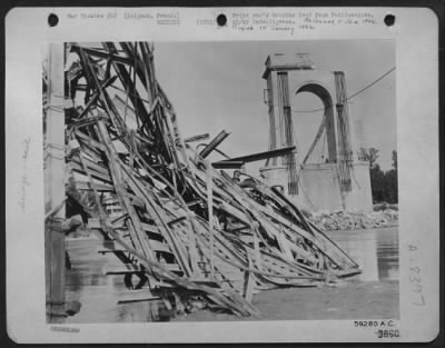 Thumbnail for Avignon > Twisted Steel And Broken Stones Where Bridges Used To Cross The Rhone Are Trademarks Of The 12Th And 15Th Air Forces.  This Is A Shot Of The Broken Bridge At Avignon.