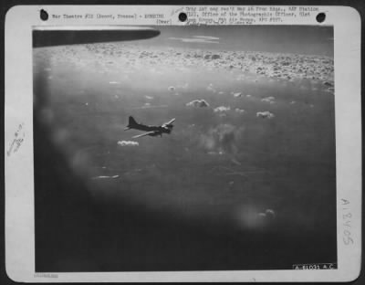 Thumbnail for Avord > Smoke Rises From The Target At Avord, France, As Boeing B-17 Flying Fortresses Of The 91St Bomb Group, 8Th Air Force, Start The Trip Back To Their Home Base.  5 Feb 1944, 17,000 Feet.