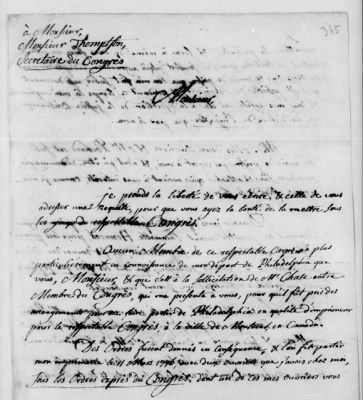 Thumbnail for Misc Ltrs to Congress 1775-89 > M (Vol 16)