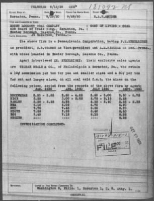 Thumbnail for Bureau Section Files, 1909-21 > COST OF LIVING - COAL (#181092-315-1)