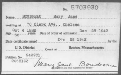 Thumbnail for 1942 > BOUDREAU Mary Jane