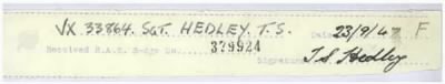 Thumbnail for Thomas Shipley > Hedley, Thomas Shipley (VX33864)