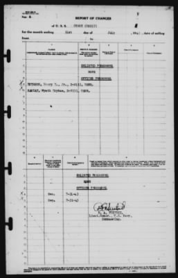 Thumbnail for Report of Changes > 31-Jul-1943