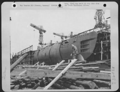 Thumbnail for Consolidated > Bomb damage at the Deshimag submarine shipyard at Bremen, Germany.